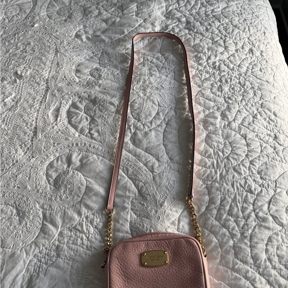 Vintage Michael Kors Blush Crossbody Bag with Gold Accents